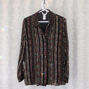 Sheer silky button up